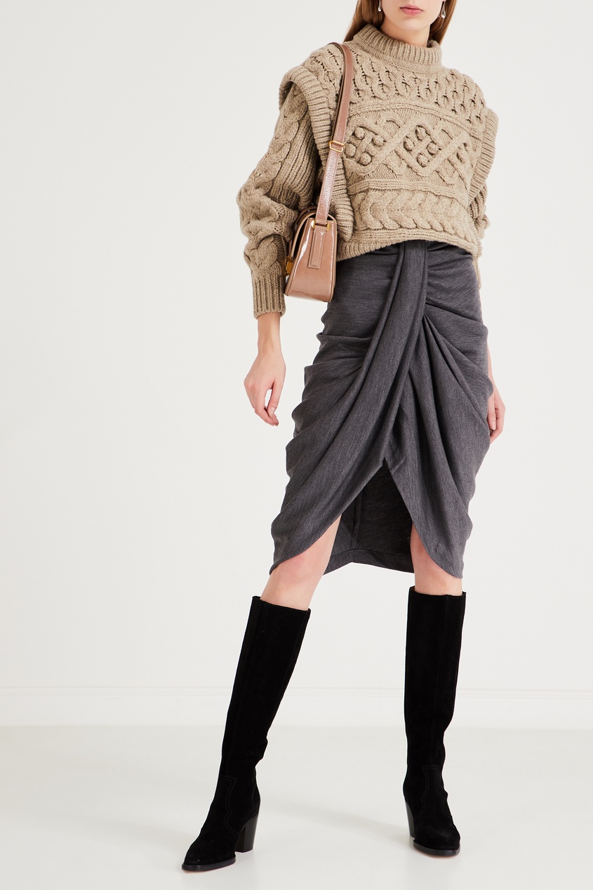 фото Серая юбка с драпировками datisca isabel marant