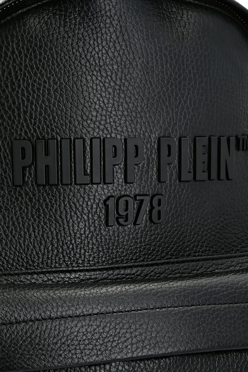 фото Черный кожаный рюкзак pp1978 philipp plein