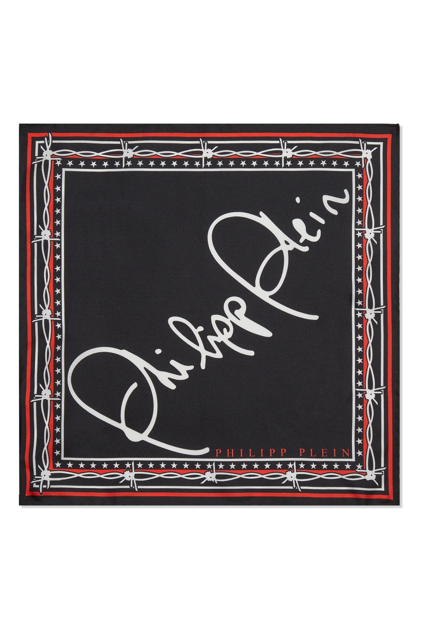 Красно-бело-черный платок с логотипом