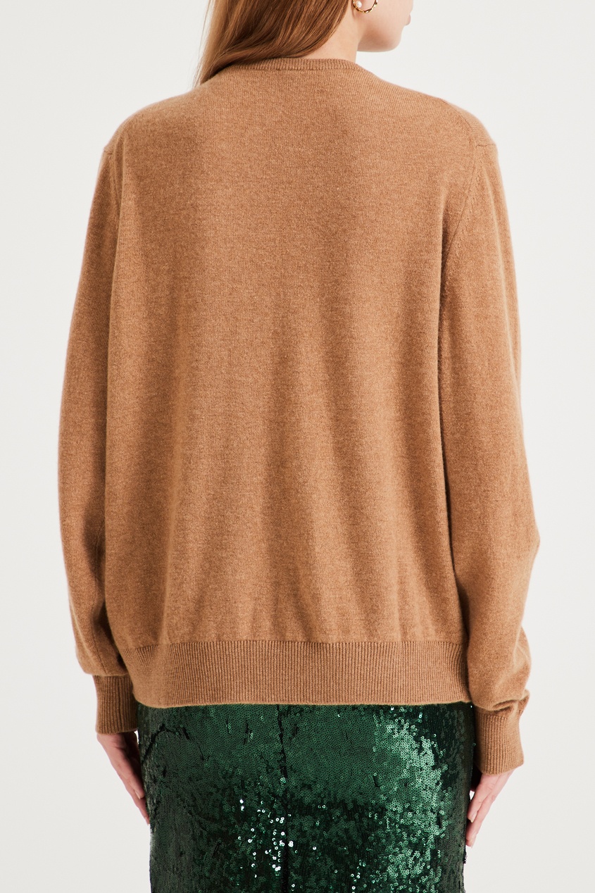 фото Бежевый пуловер из шерсти с кашемиром No.21
