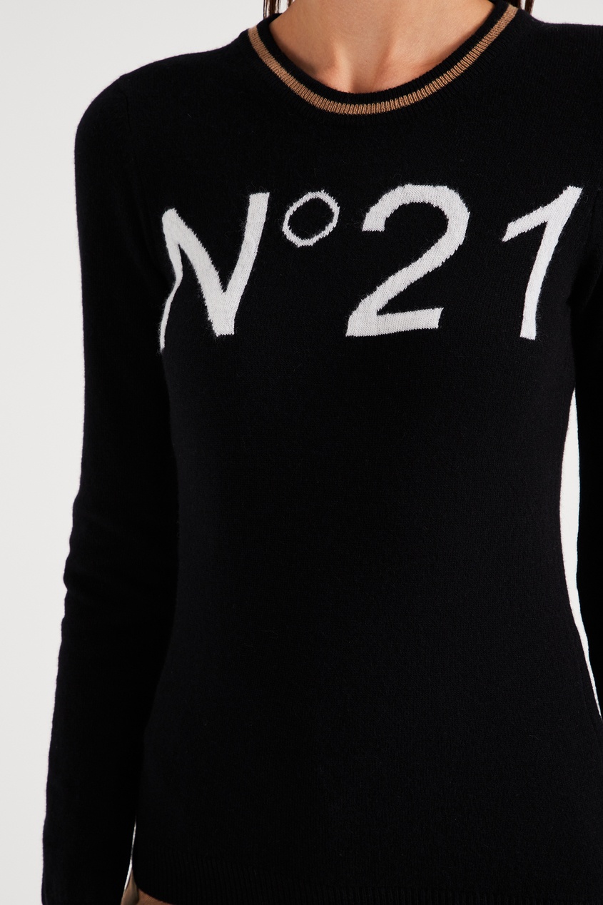 фото Черный джемпер с интарсией-логотипом No.21