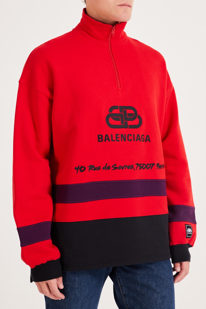 фото Спортивный флисовый джемпер с вышивкой Balenciaga man