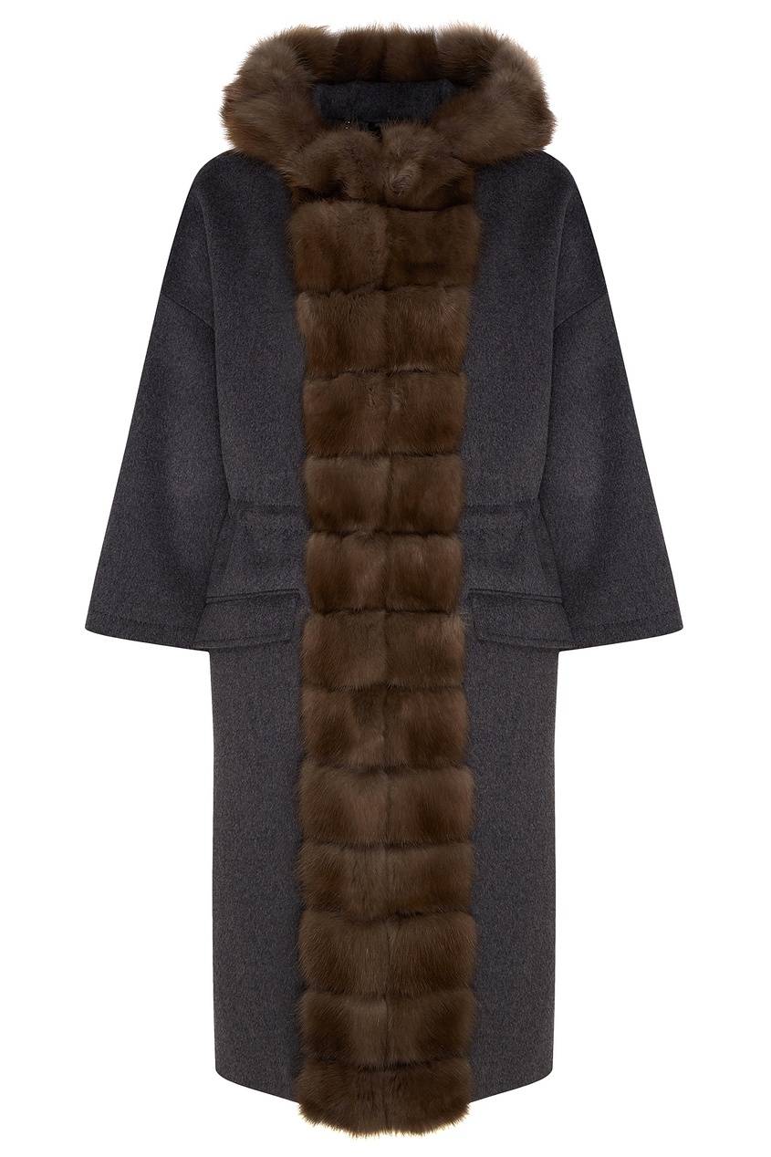 фото Серое пальто с широкими рукавами dreamfur