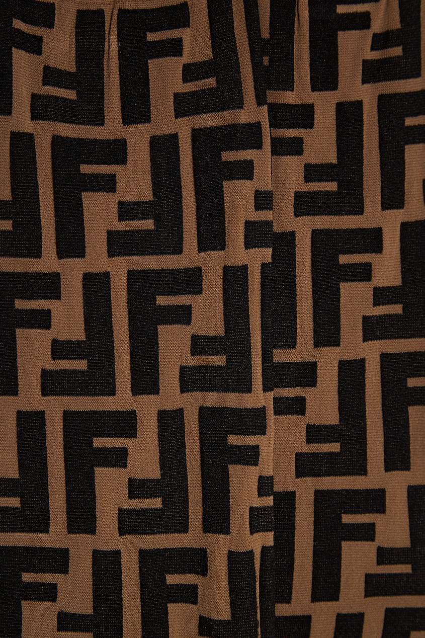 фото Легкие носки из полупрозрачной коричневой эластичной ткани fendi