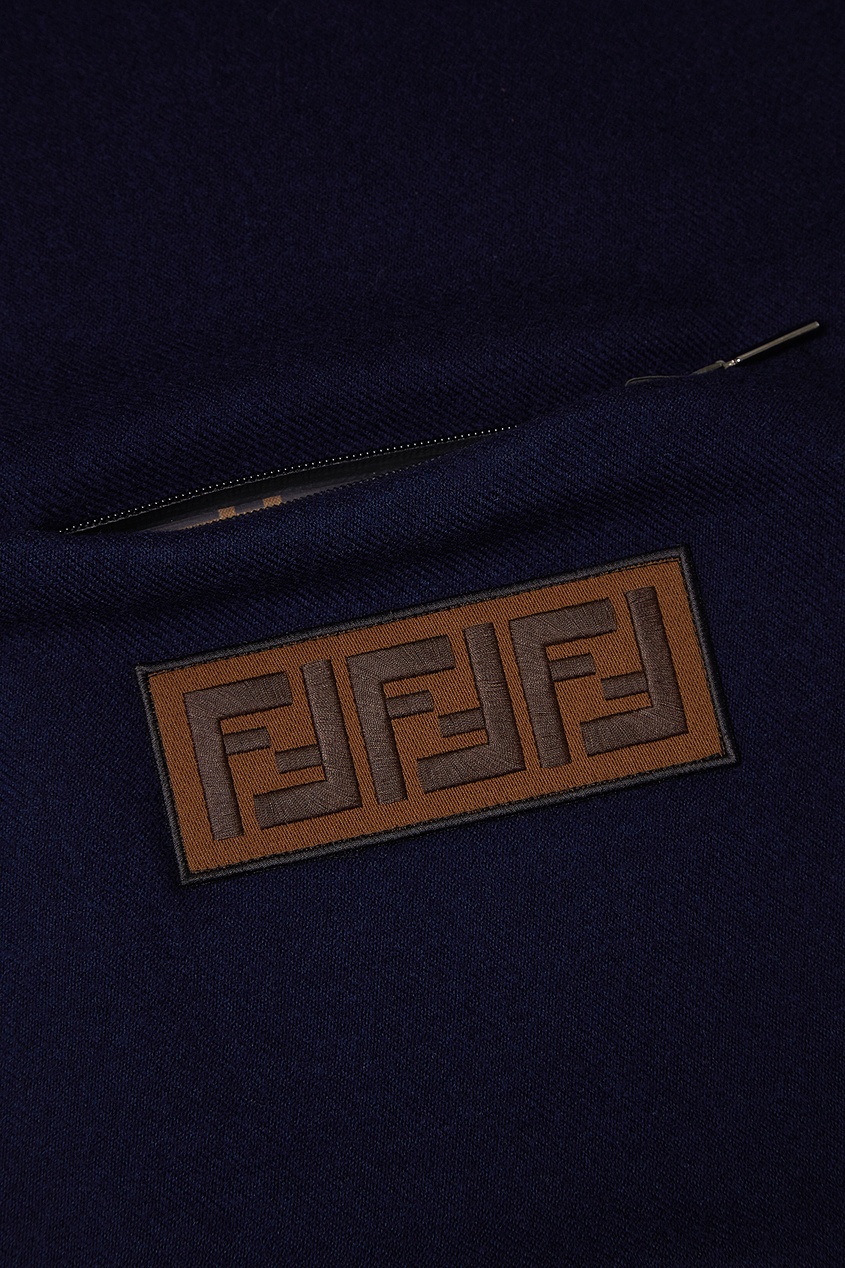 фото Синий шарф с рельефным логотипом fendi