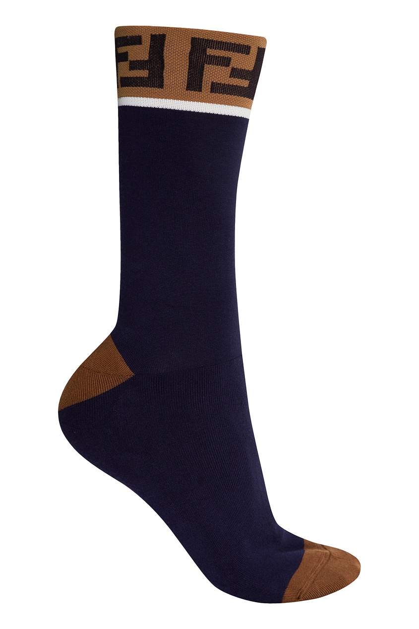 фото Синие носки с монограммами fendi