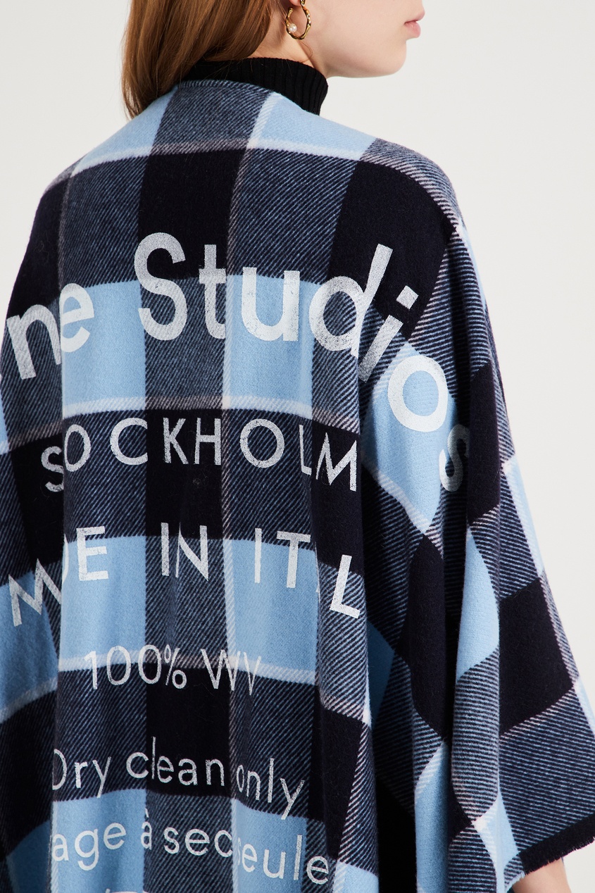 фото Шерстяной платок в крупную клетку Acne studios