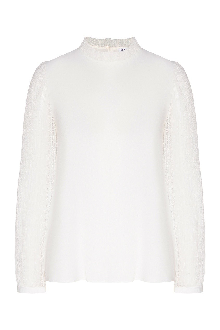 фото Белая блуза с полупрозрачными рукавами Claudie pierlot