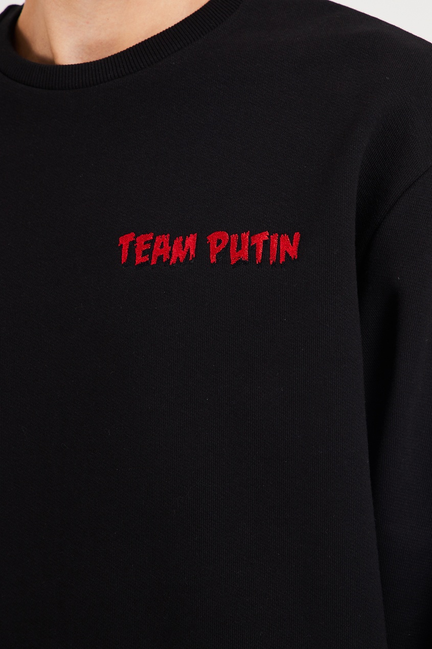 фото Черный свитшот с красным логотипом Team putin