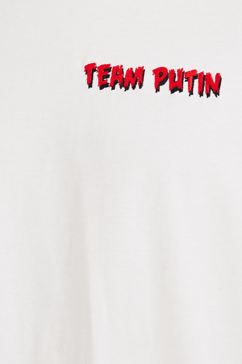 фото Белая футболка с красным логотипом Team putin