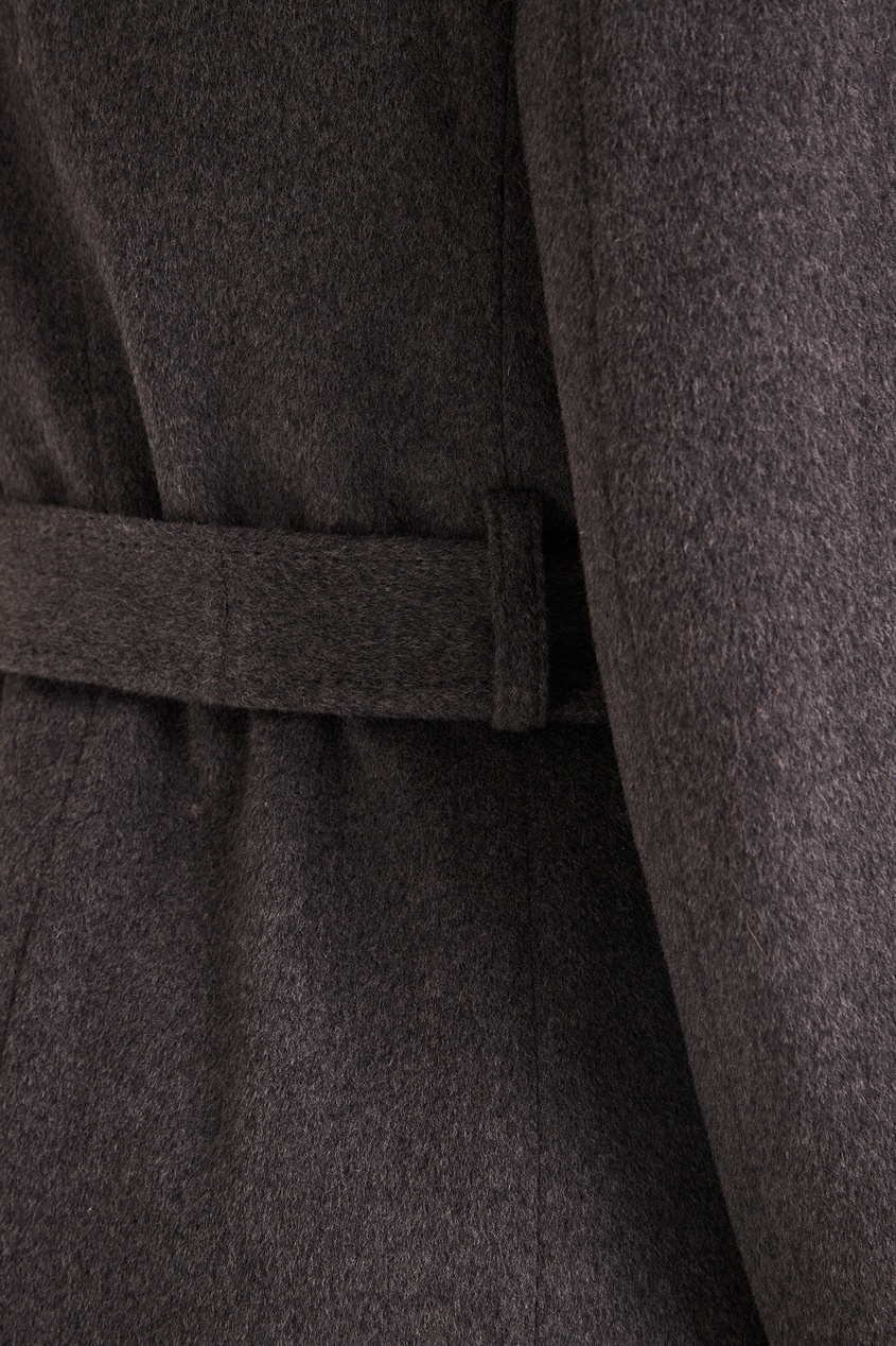 фото Длинное серое пальто из кашемира dreamfur
