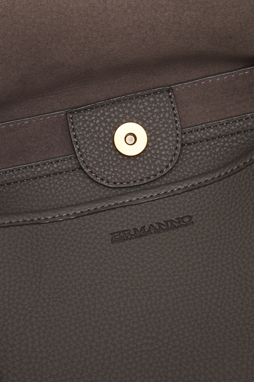 фото Геометричная сумка из серой зерненой кожи ermanno ermanno scervino