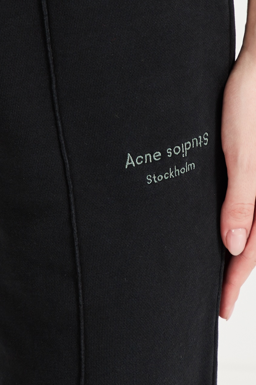 фото Черные спортивные брюки с кулиской acne studios