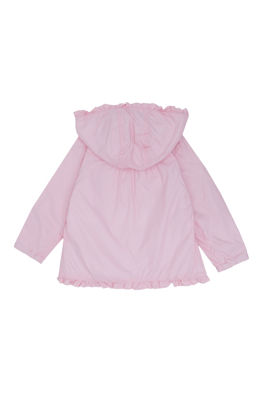 Розовая куртка в горошек