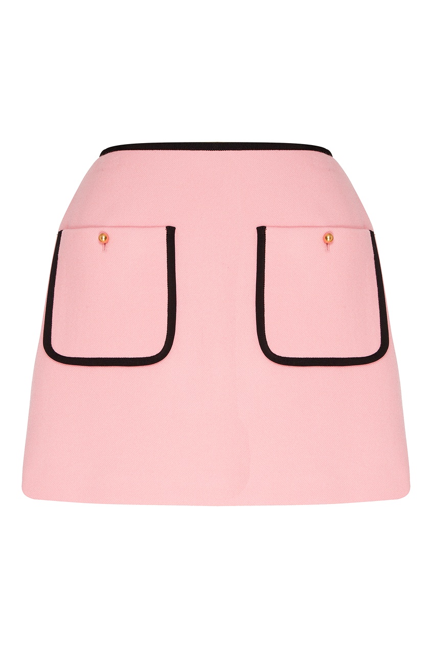 фото Розовая мини-юбка с контрастной отделкой Miu miu