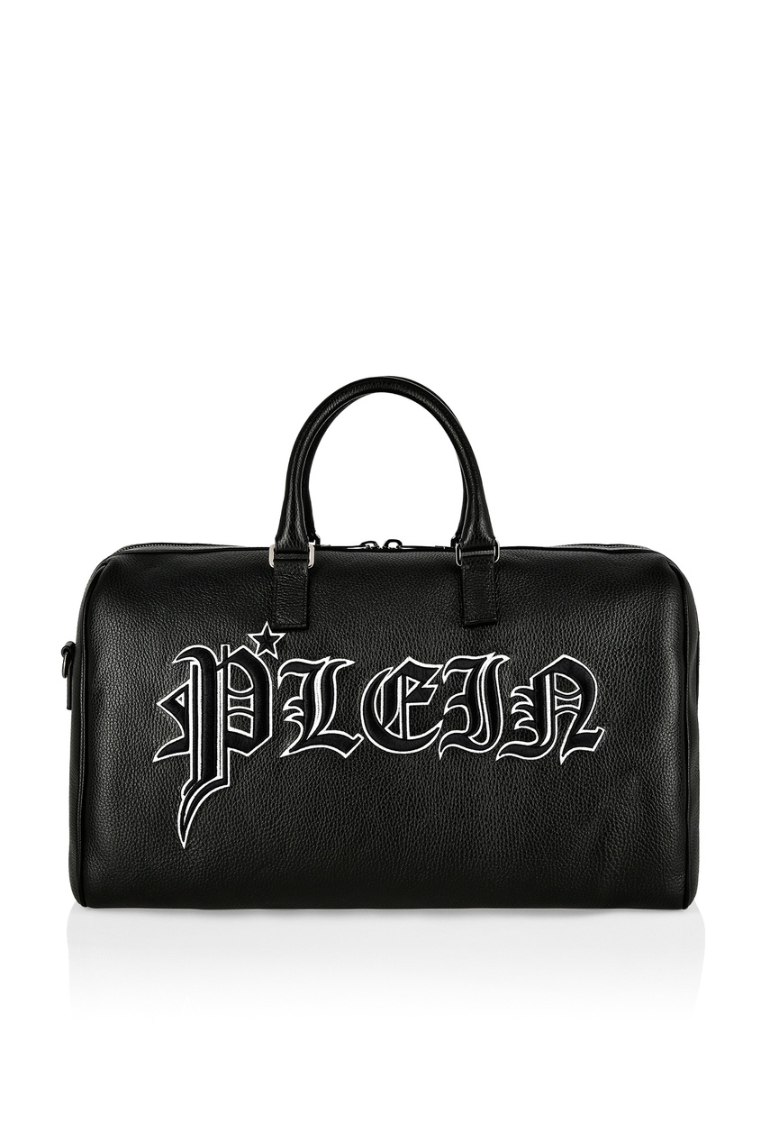 фото Черная дорожная сумка с логотипом бренда Philipp plein
