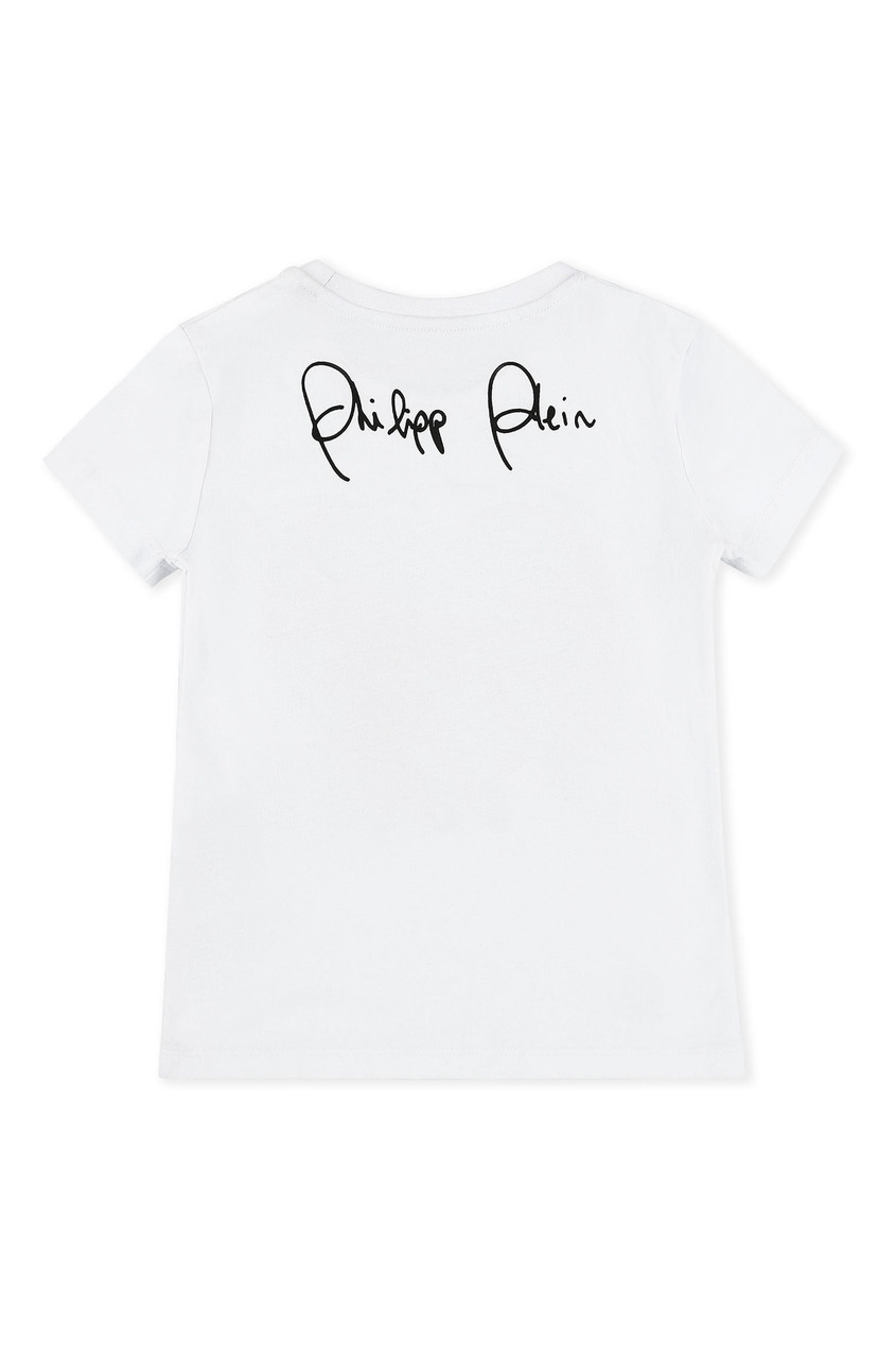 фото Белая футболка с крупным красным сердцем philipp plein kids