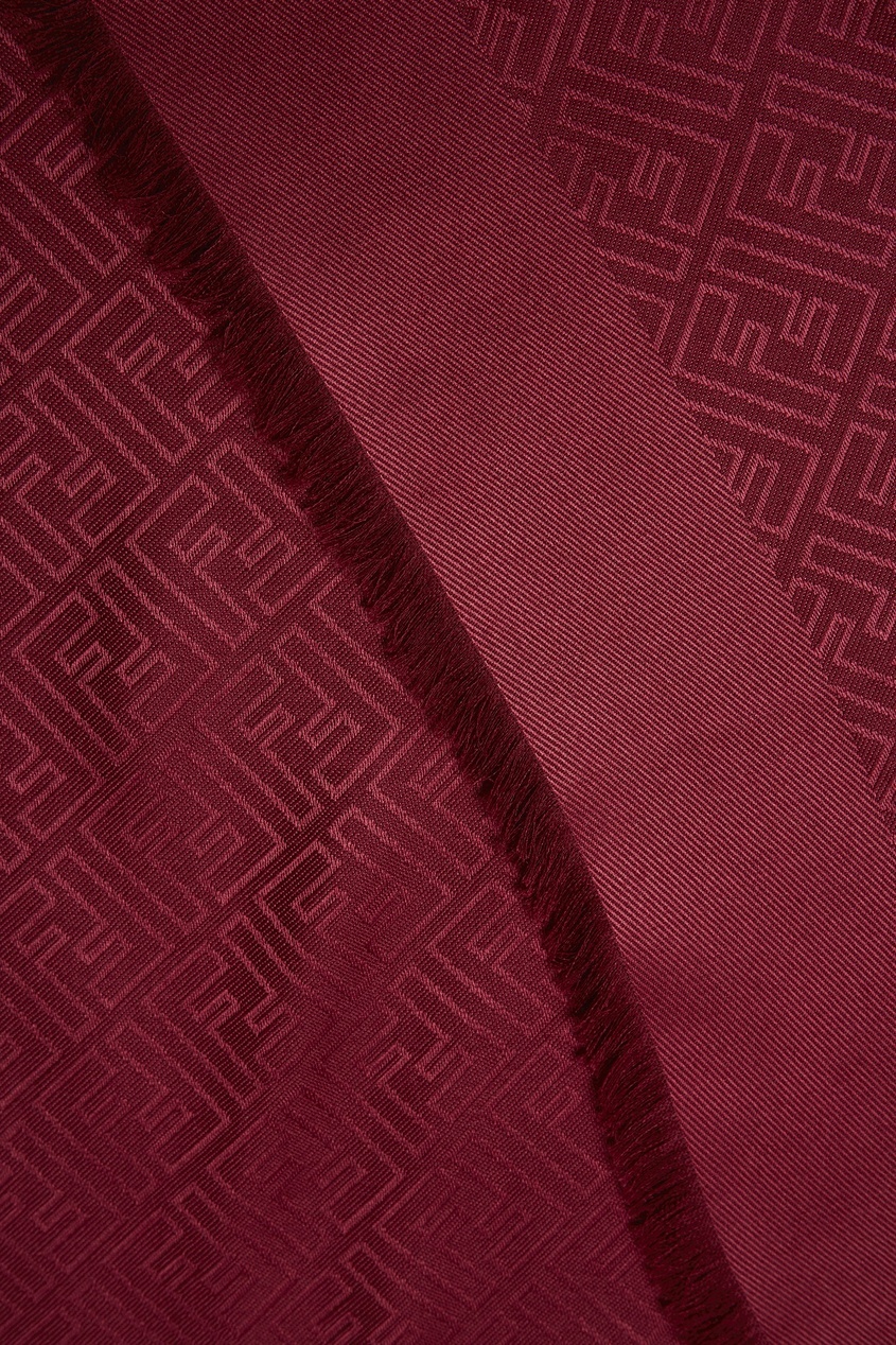 фото Бордовая шаль с фактурной отделкой Fendi