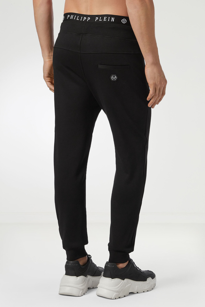 фото Черные спортивные брюки с карманами на молнии philipp plein