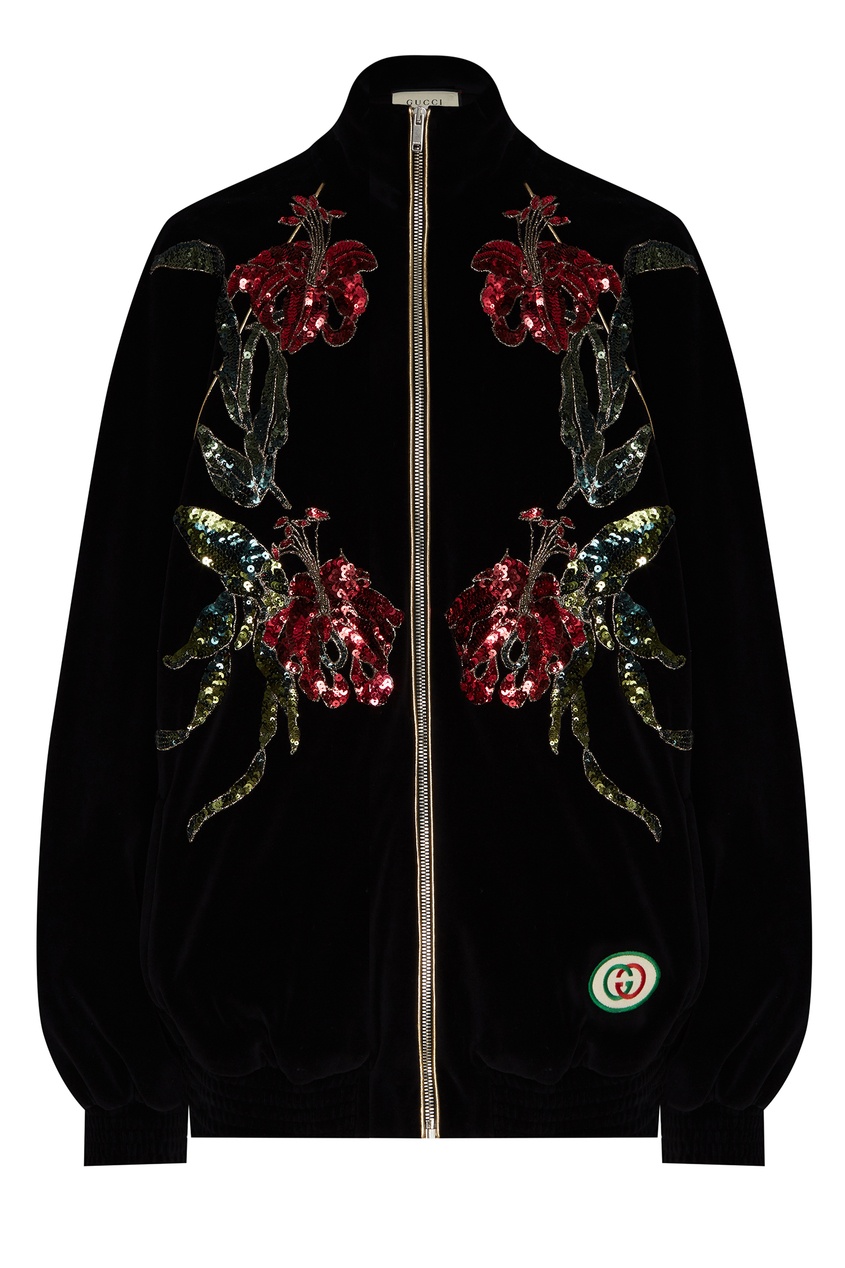 фото Толстовка на молнии с пайетками Gucci