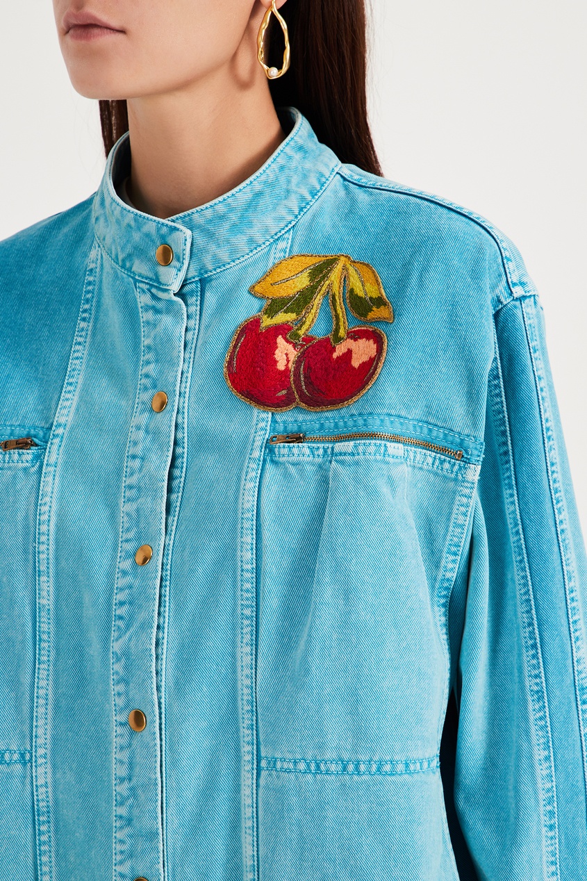 фото Джинсовая куртка с вышивкой Gucci