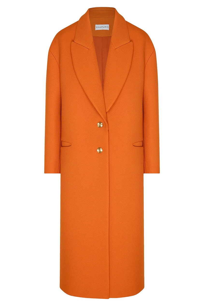 фото Ярко-оранжевое пальто chapurin