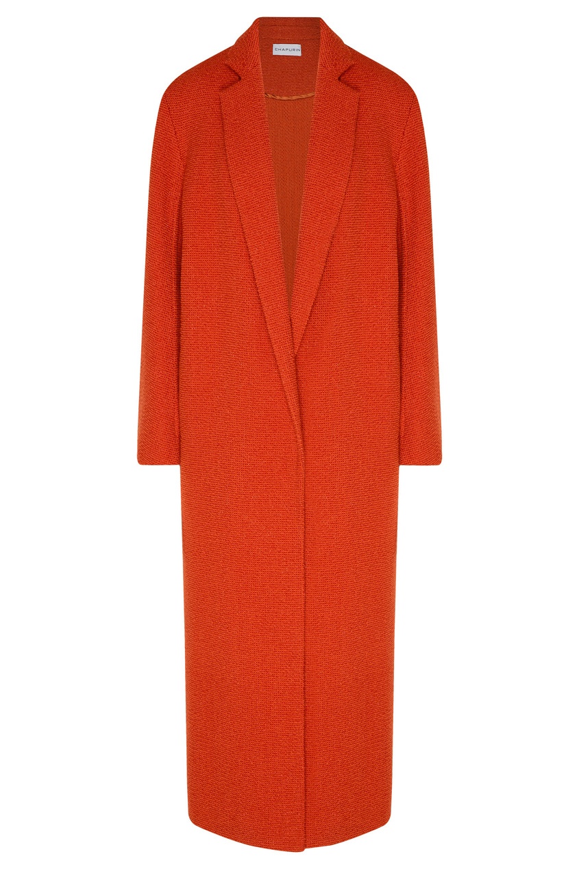 фото Шерстяное пальто оранжевого цвета Chapurin