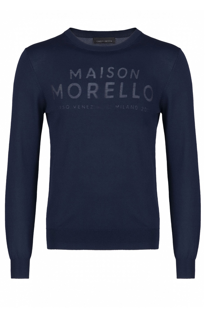 фото Синий пуловер с логотипом Frankie morello