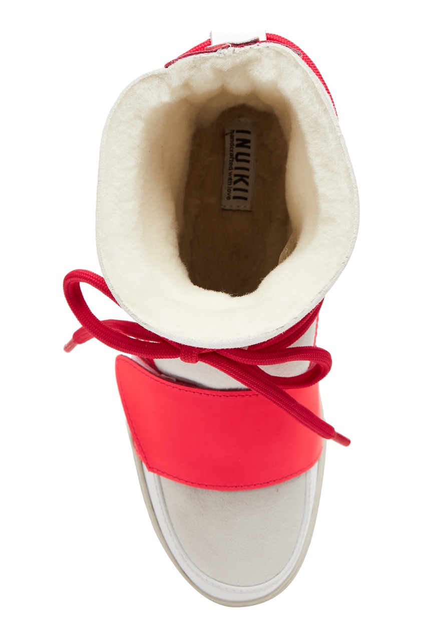 фото Белые ботинки с контрастными шнурками Inuikii