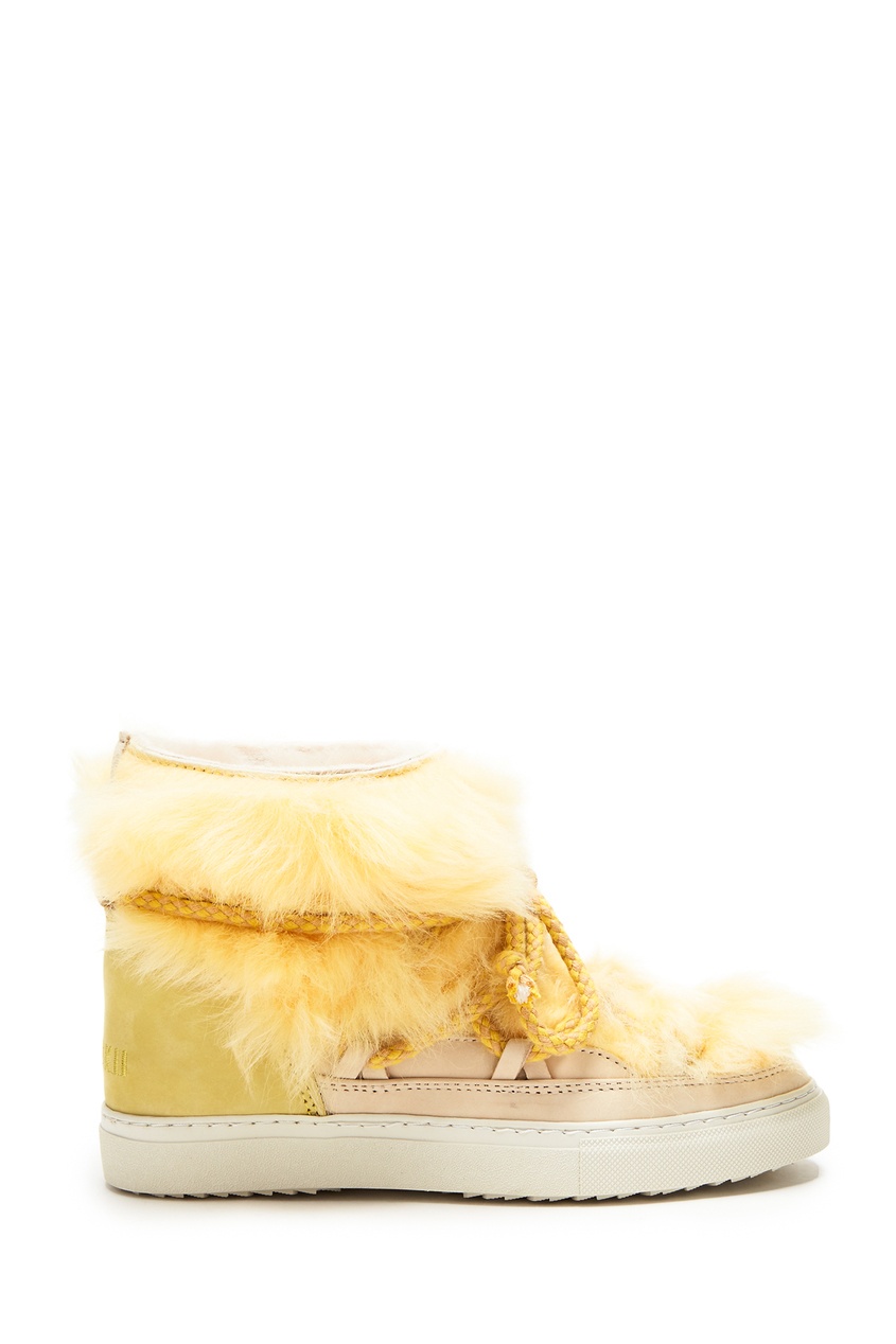 фото Желтые ботинки с мехом Inuikii