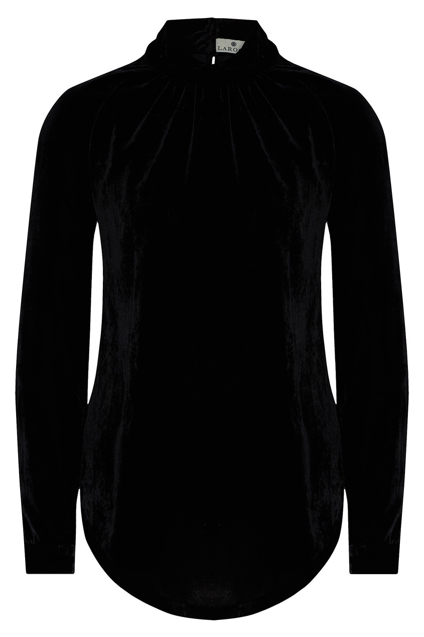 фото Бархатная блуза черного цвета Laroom