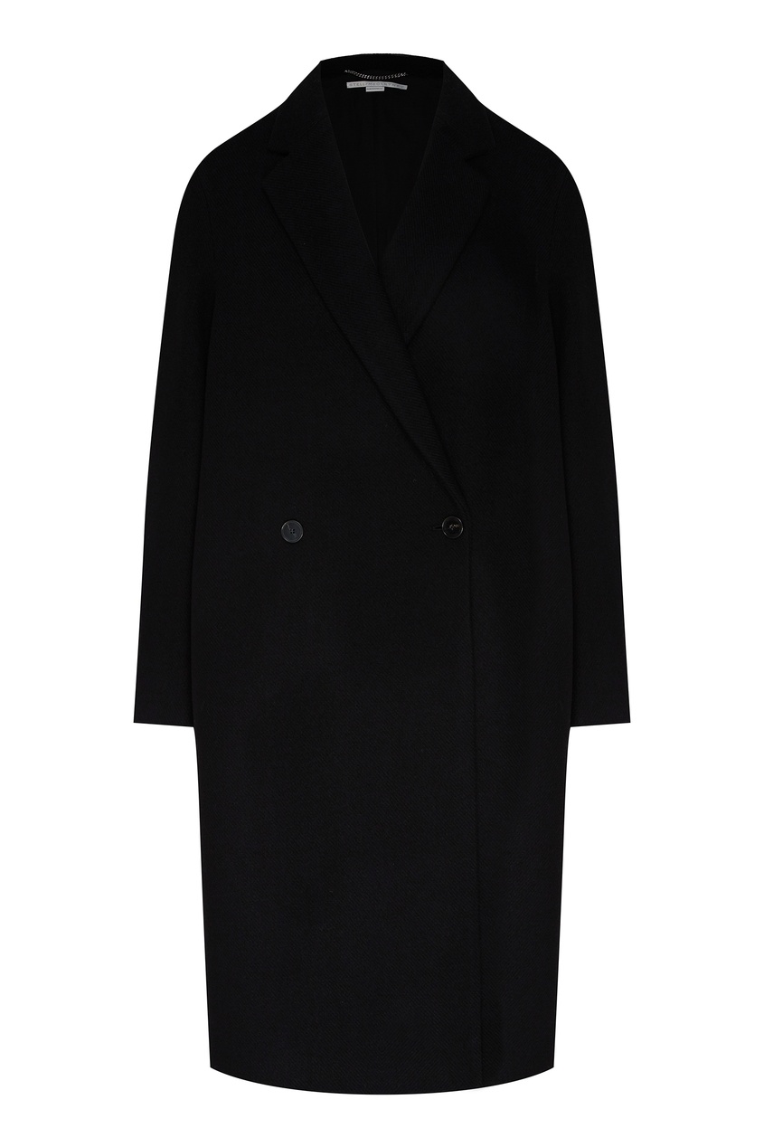 фото Черное шерстяное пальто stella mccartney