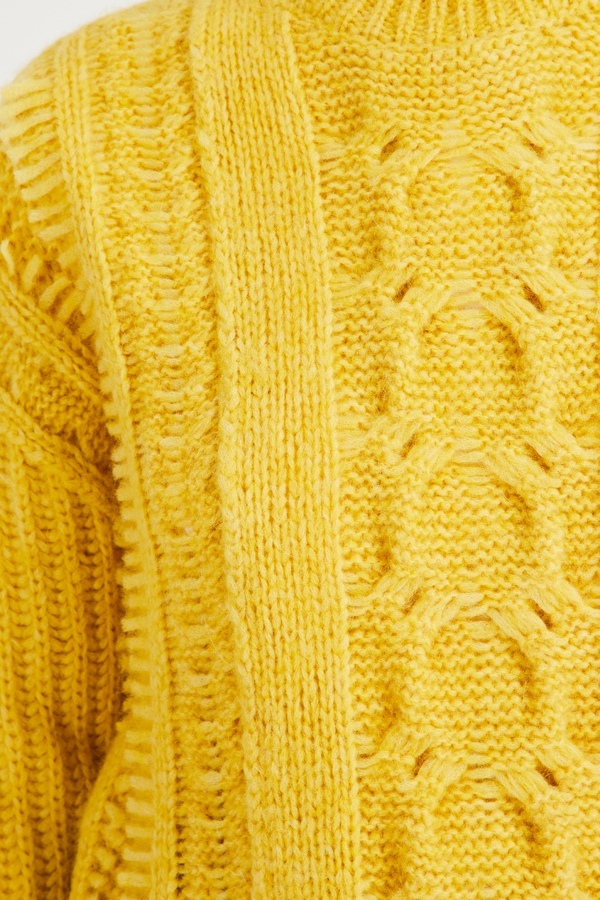 фото Желтый свитер рельефной вязки stella mccartney