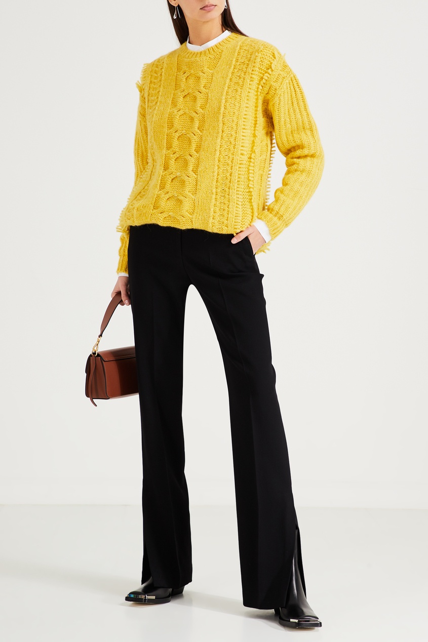 фото Желтый свитер рельефной вязки stella mccartney