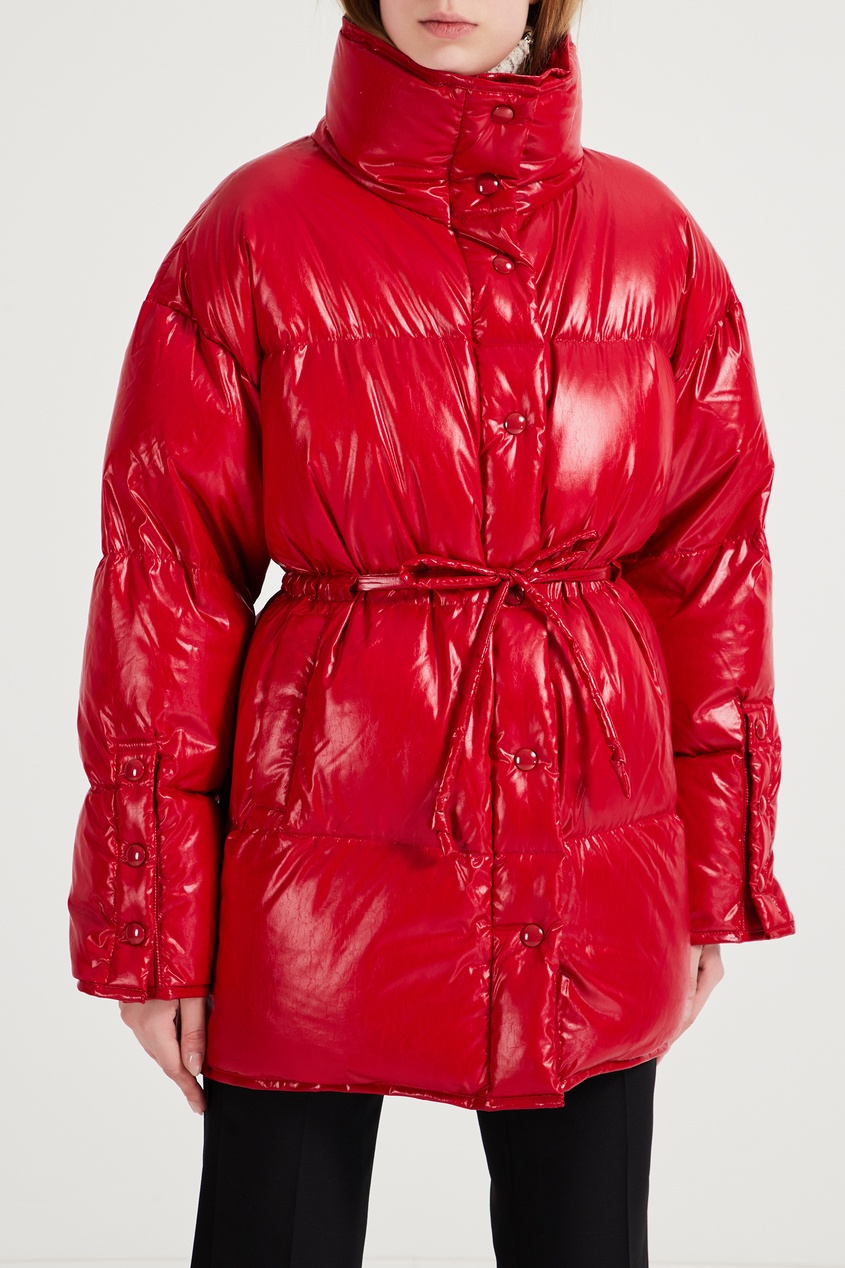 фото Красная стеганая куртка оверсайз acne studios