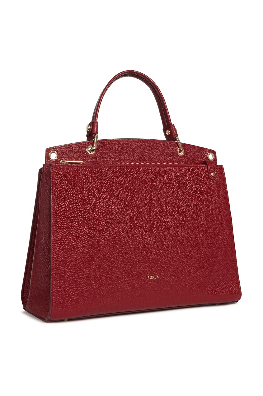 фото Красная кожаная сумка adele top handle furla