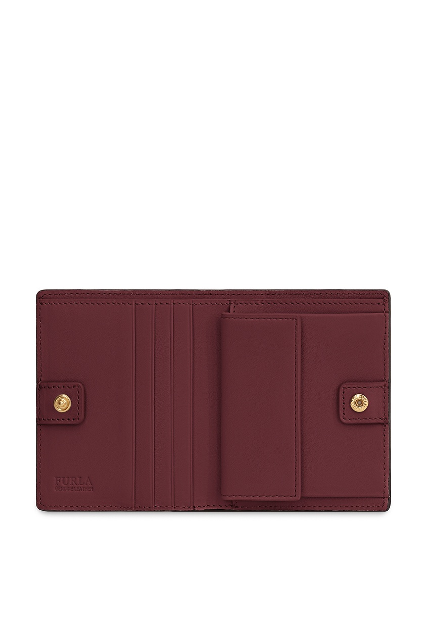 фото Бордовый кошелек с логотипом бренда furla