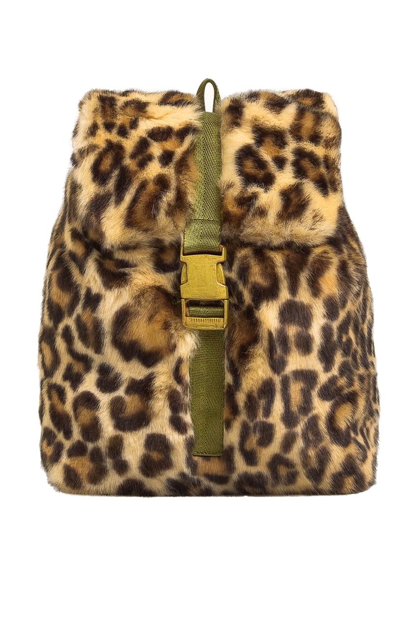 фото Меховой рюкзак леопардовой расцветки bonpoint