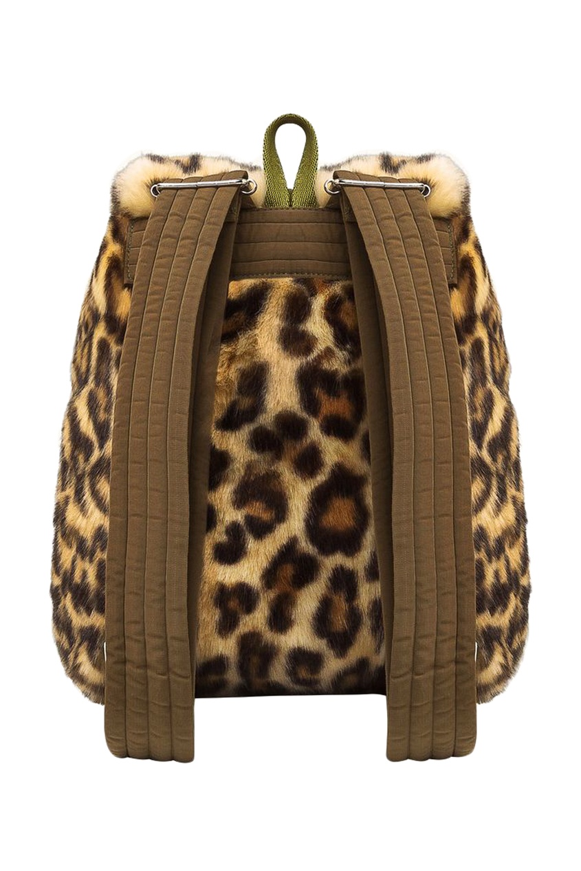 фото Меховой рюкзак леопардовой расцветки bonpoint