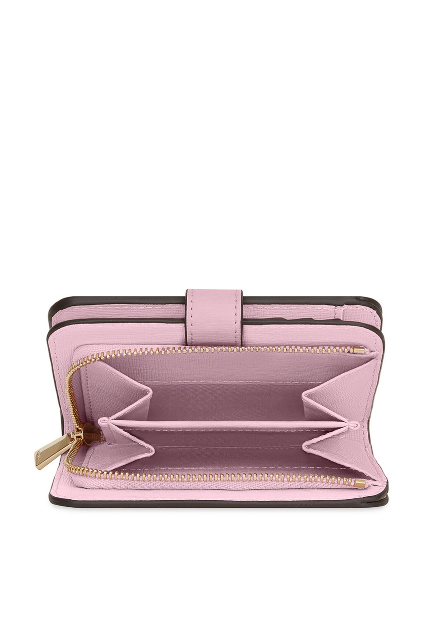 фото Розовый кошелек из матовой сафьяновой кожи furla