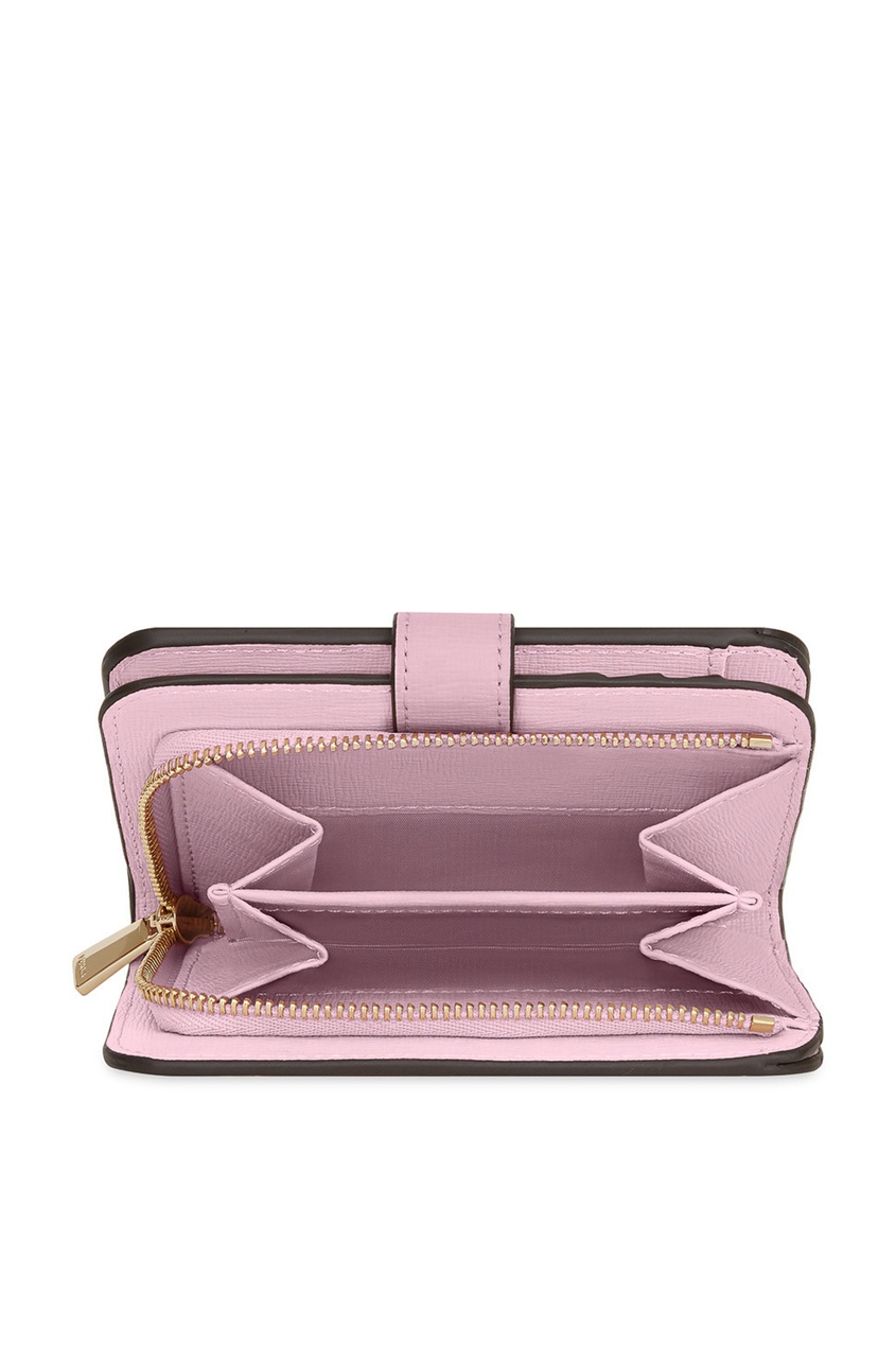 фото Розовый кошелек из матовой сафьяновой кожи Furla