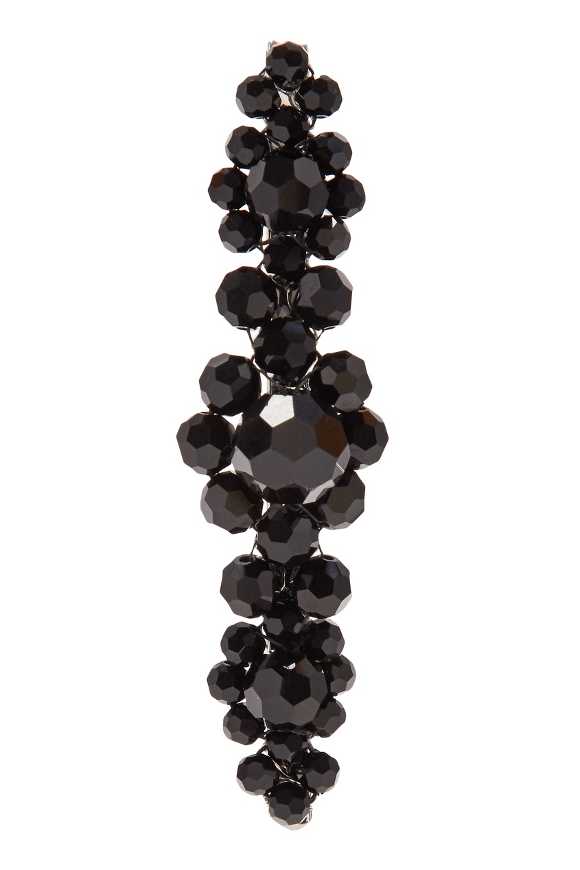 фото Заколка-зажим с черными кристаллами simone rocha