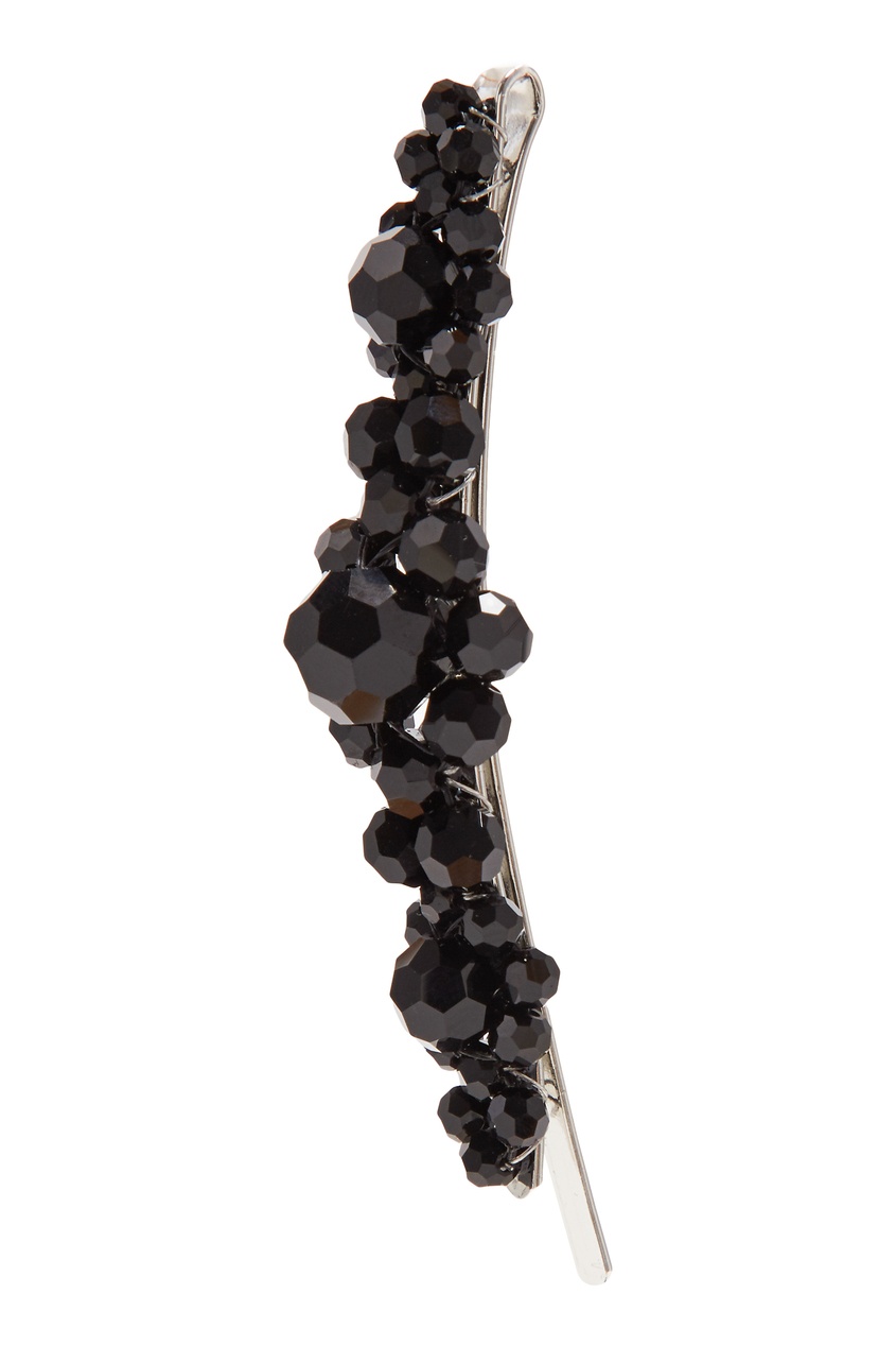 фото Заколка-зажим с черными кристаллами simone rocha