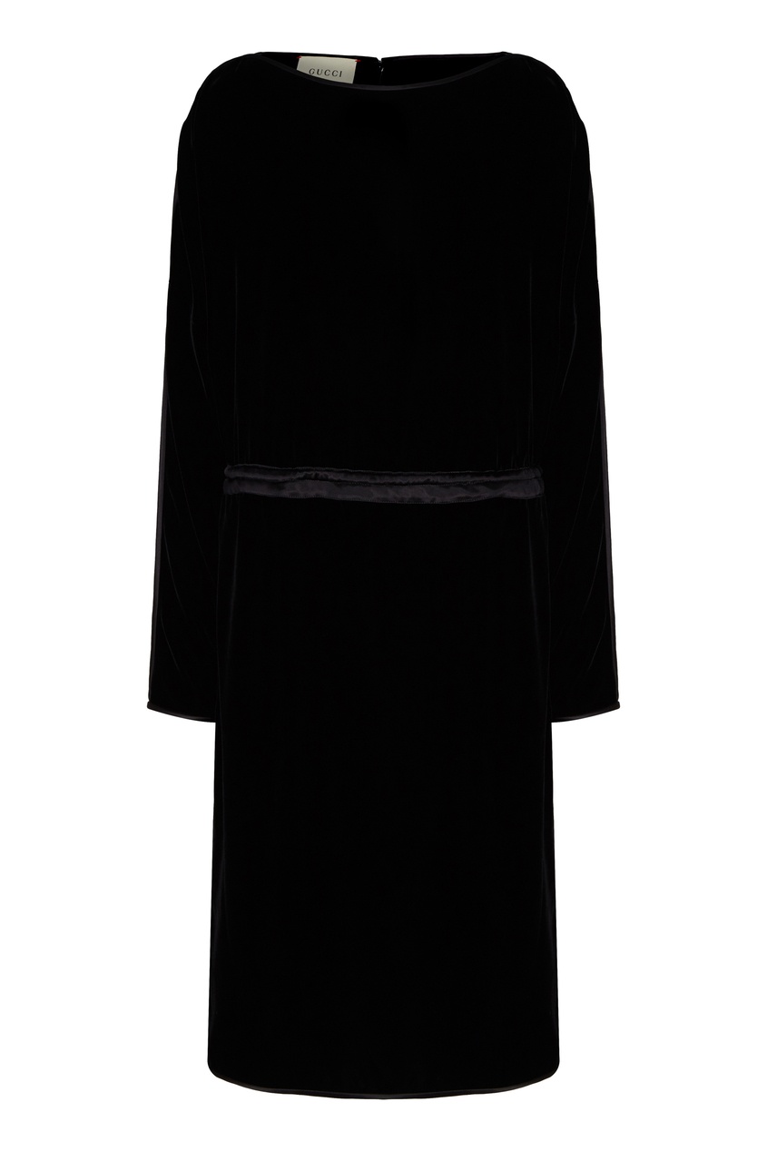 Платье из черного бархата Gucci черного цвета