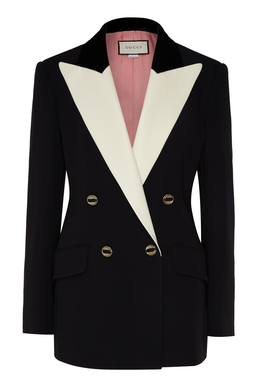 фото Двубортный пиджак в черно-белых тонах Gucci