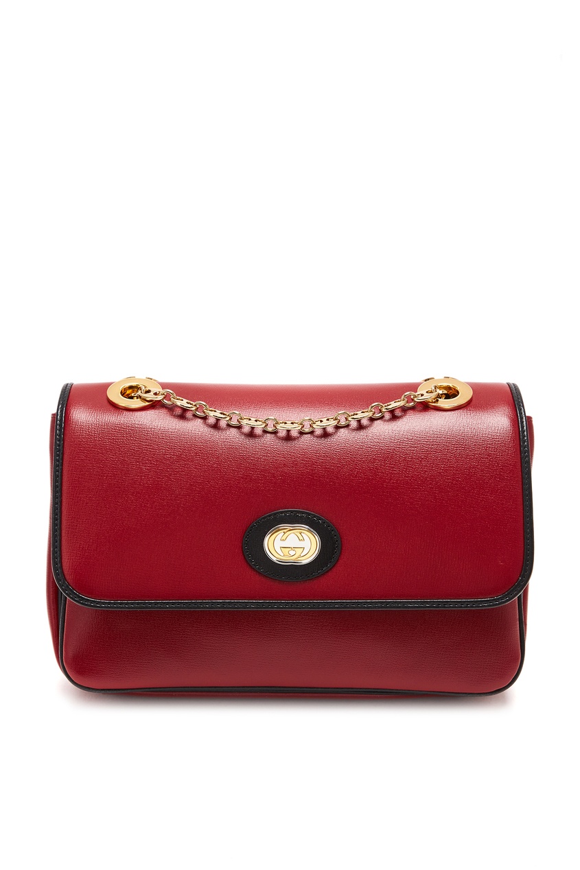 фото Черно-красная сумка-кроссбоди с логотипом GG Gucci