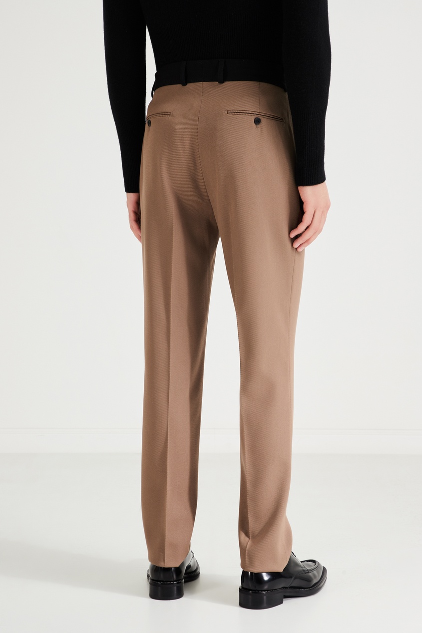 фото Черно-бежевые шерстяные брюки Fendi