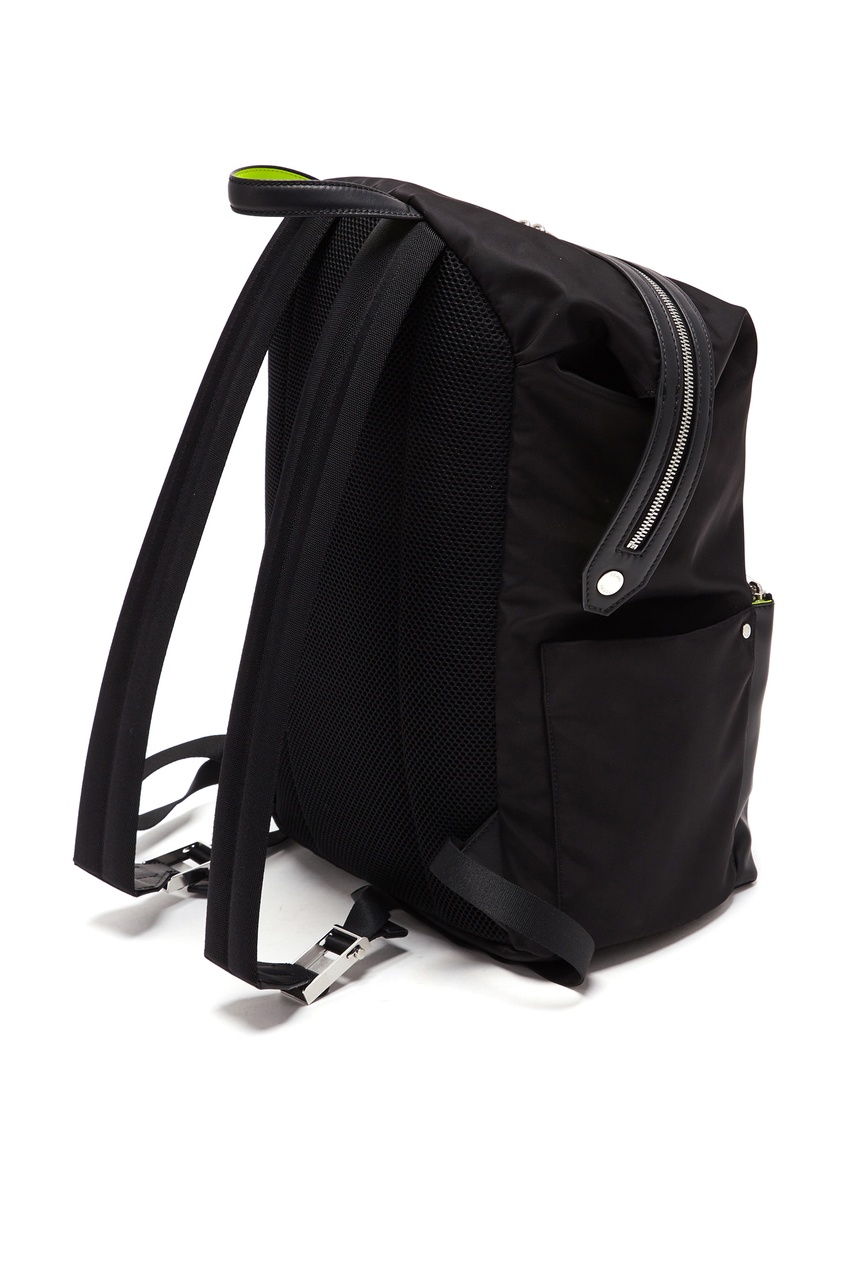 фото Черный рюкзак с неоново-желтой отделкой fendi
