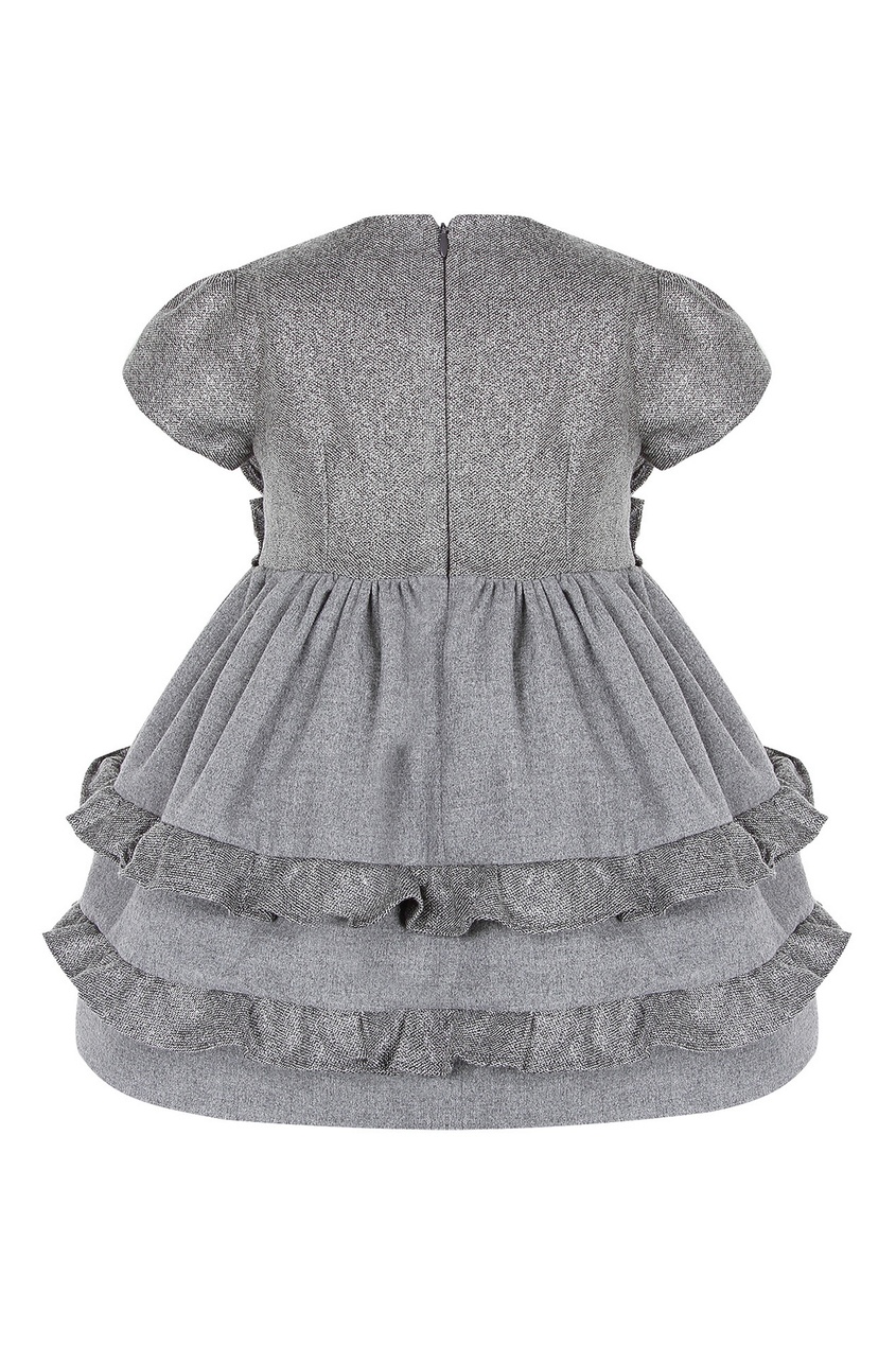 фото Комбинированное серое платье на девочку simonetta mini