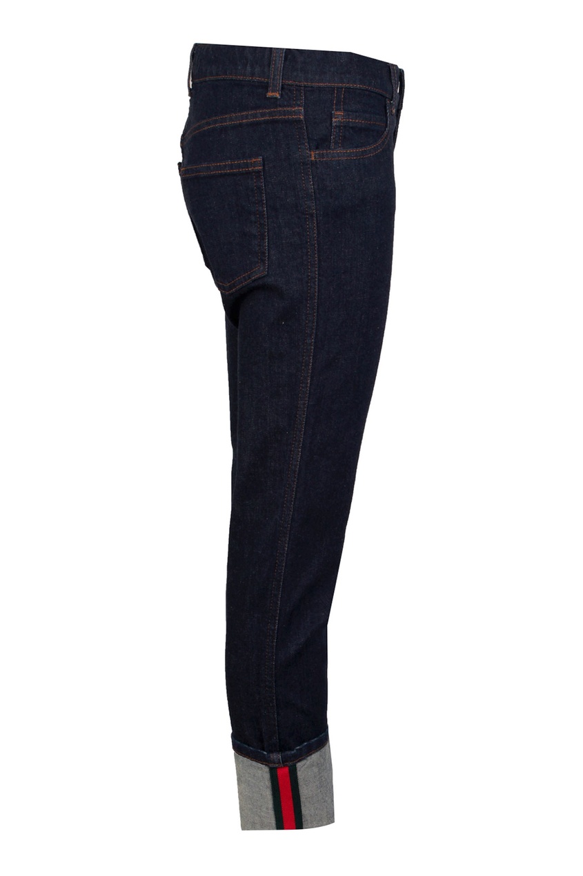 фото Темно-синие джинсы с отворотами gucci